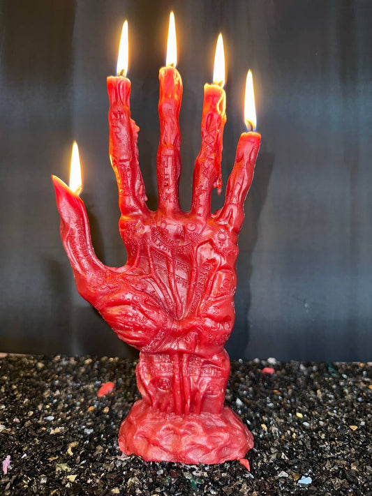 Magical Candle "Hand of Glory" Red: Energy, passion, love.