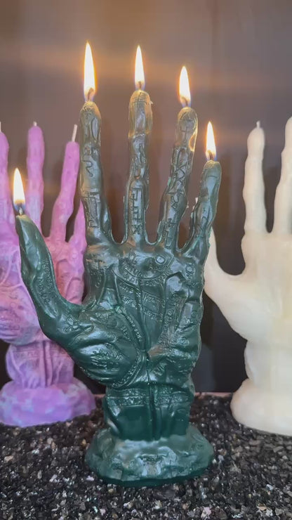 Magical Candle "Hand of Glory" Green: Financial success, prosperity.